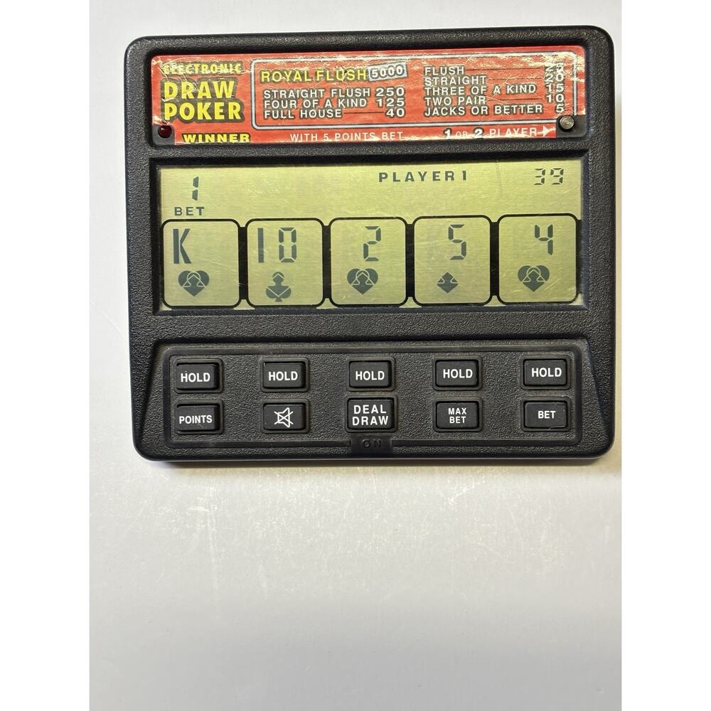 Vintage Royal Flush 5000 Electronic Draw Poker Hand Game Radio Shack. Works - Picture 11 of 11